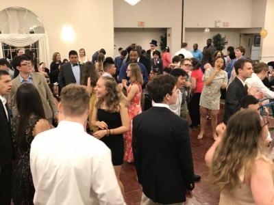 Dance floor was filled with students 