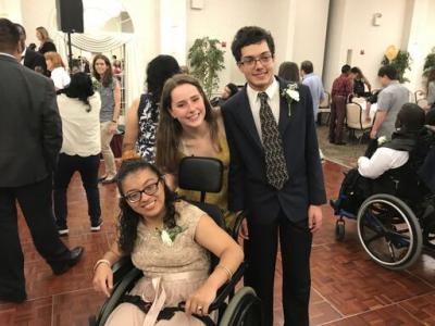 Students had fun being with friends at the prom.